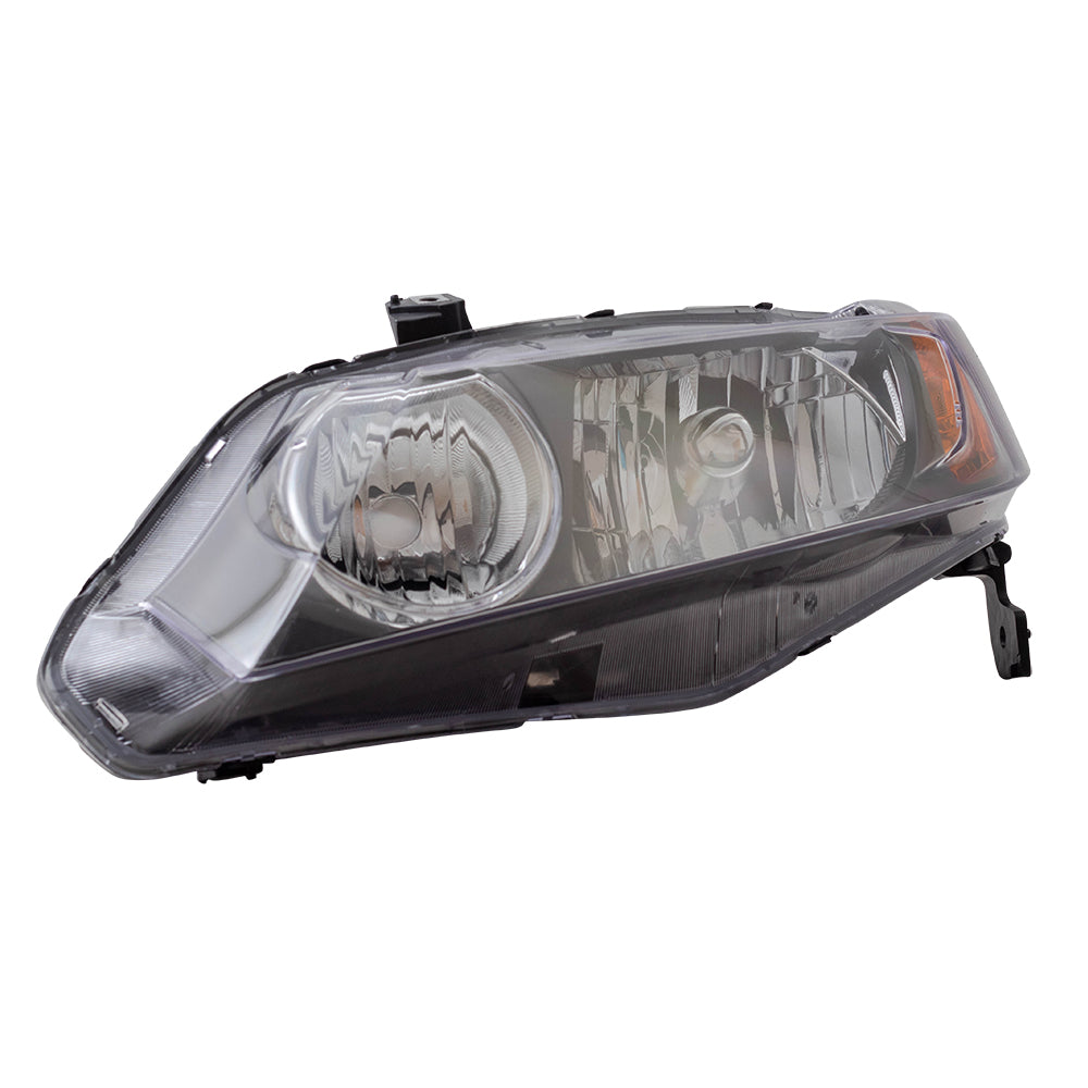 Brock Replacement Drivers Halogen Headlight Headlamp Lens Compatible with 2006-2008 Civic Sedan 33151SNAA02