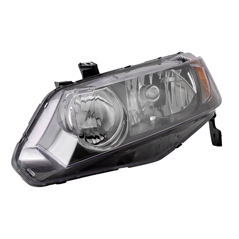 Brock Replacement Drivers Halogen Headlight Headlamp Lens Compatible with 2006-2008 Civic Sedan 33151SNAA02