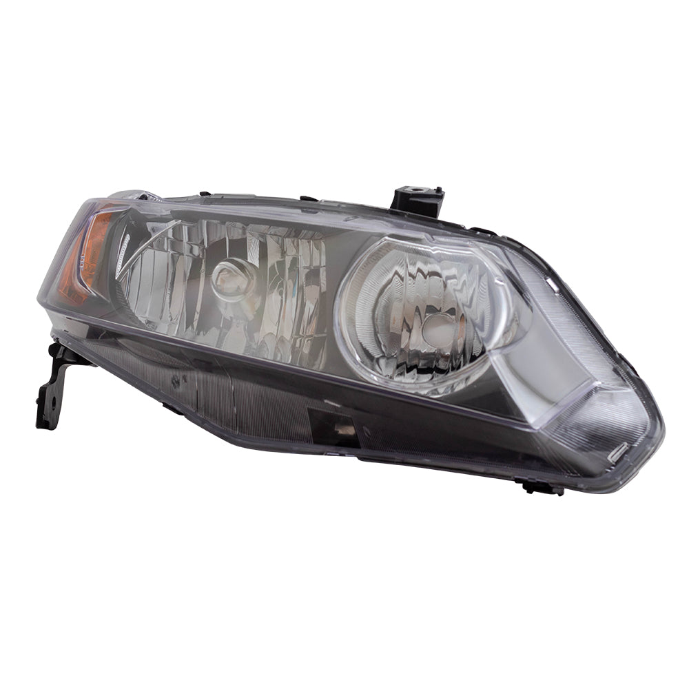 Brock Replacement Passengers Halogen Headlight Headlamp Lens Compatible with 2006-2008 Civic Sedan 33101SNAA02