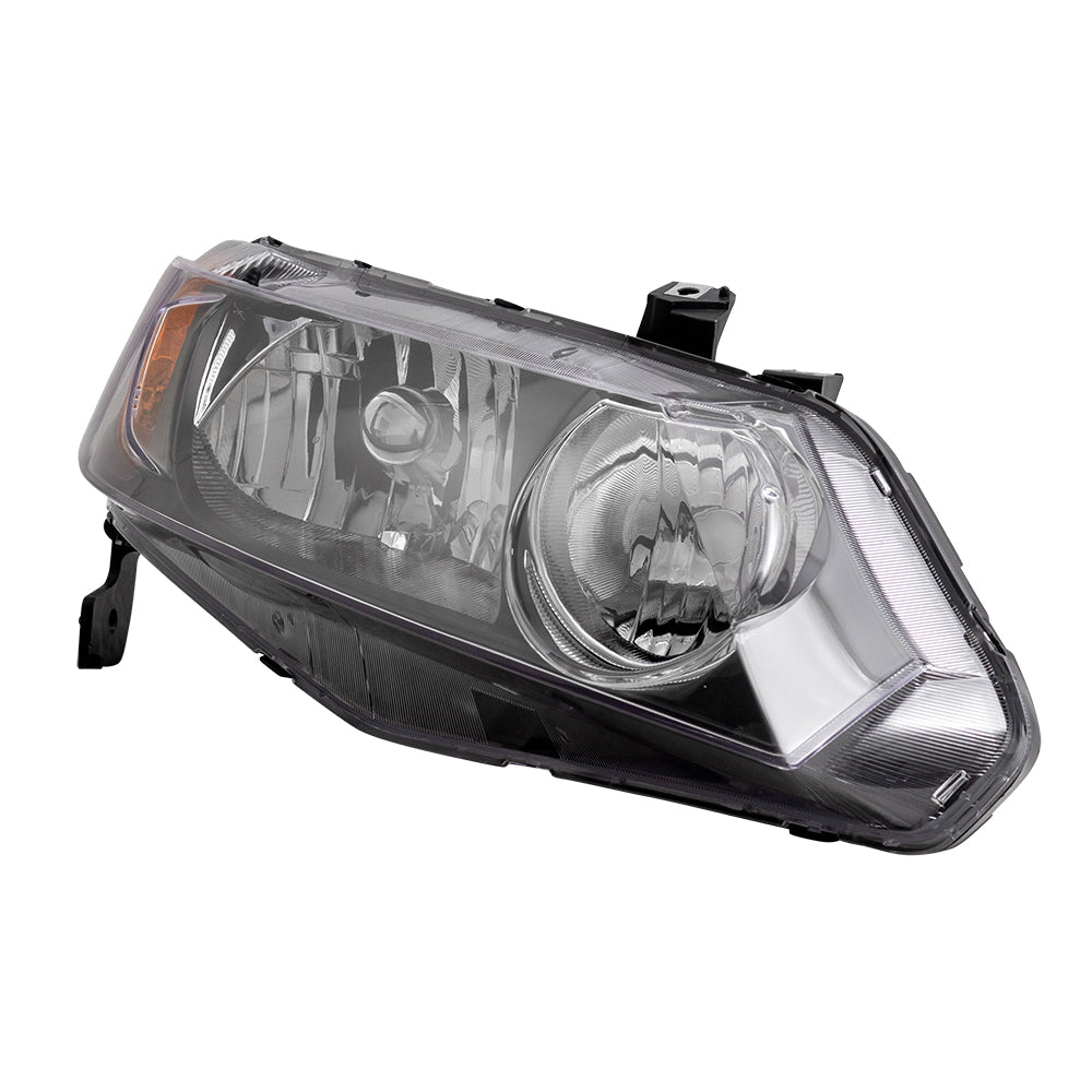 Brock Replacement Passengers Halogen Headlight Headlamp Lens Compatible with 2006-2008 Civic Sedan 33101SNAA02