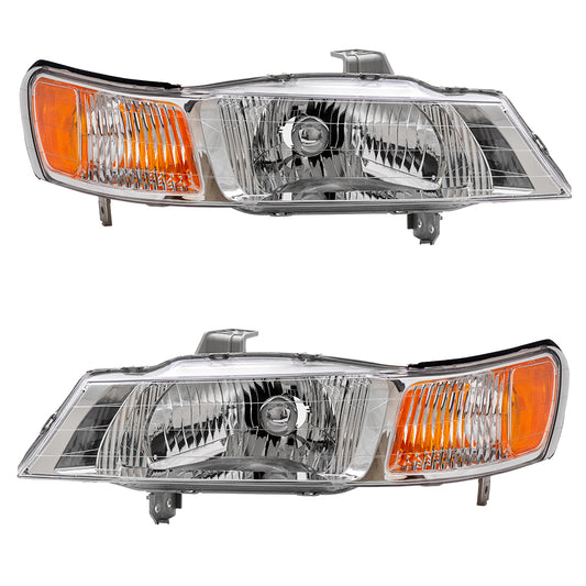 Brock Replacement Driver and Passenger Headlights Headlamps Compatible with 1999-2004 Odyssey Van 33151-S0X-A01 33101-S0X-A01