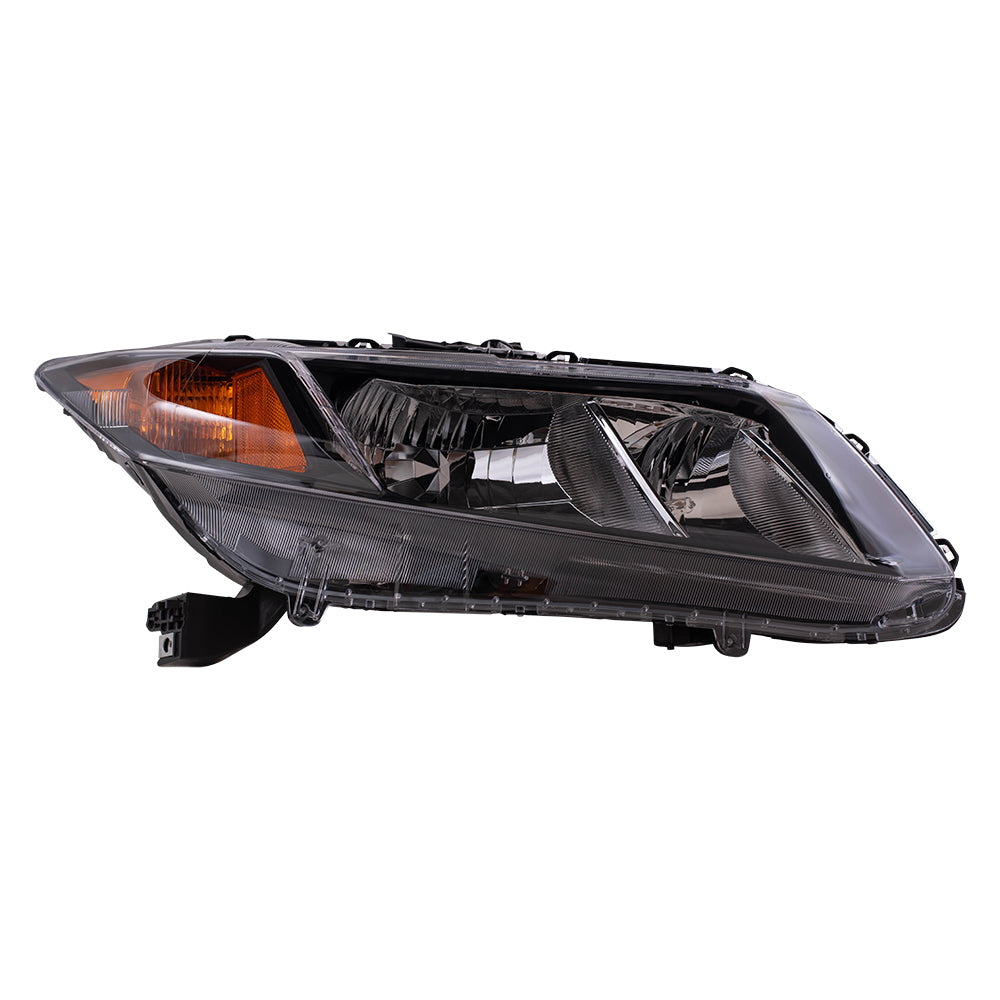 Brock Replacement Pair Set Halogen Combination Headlights Headlamps Compatible with 2012 Civic 33150-TR0-A01 33100-TR0-A01