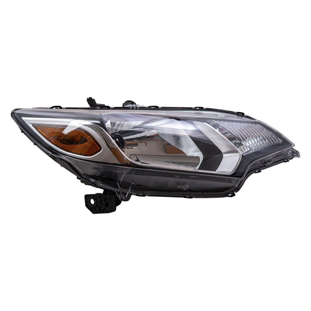 Brock Replacement Passenger Side CAPA-Certified Halogen Combination Headlight Assembly Compatible with 2015-2017 Honda Fit Mexico Built ONLY