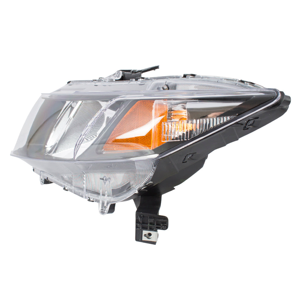 Brock Replacement Drivers Halogen Headlight Headlamp Compatible with Civic 33150-TR0-A51