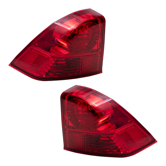 Brock Replacement Driver and Passenger Taillights Quarter Panel Mounted Tail Lamps Compatible with 03-05 Civic 33551S5DA51 33501S5DA51