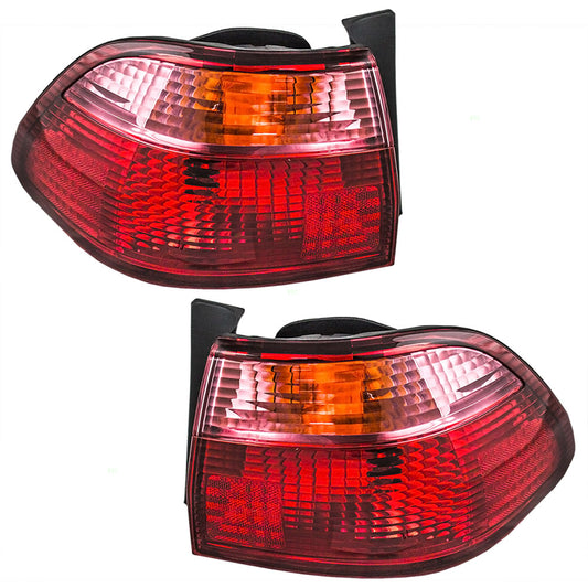 Brock Replacement Driver and Passenger Taillights Quarter Panel Mounted Tail Lamps Compatible with 98-00 Accord 33551S84A01 33501S84A01