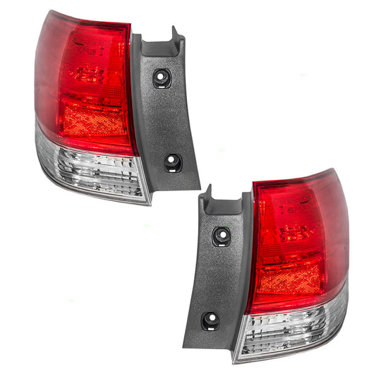 Brock Replacement Driver and Passenger Taillights Tail Lamps Compatible with 08-10 Van 33551SHJA51 33501SHJA51