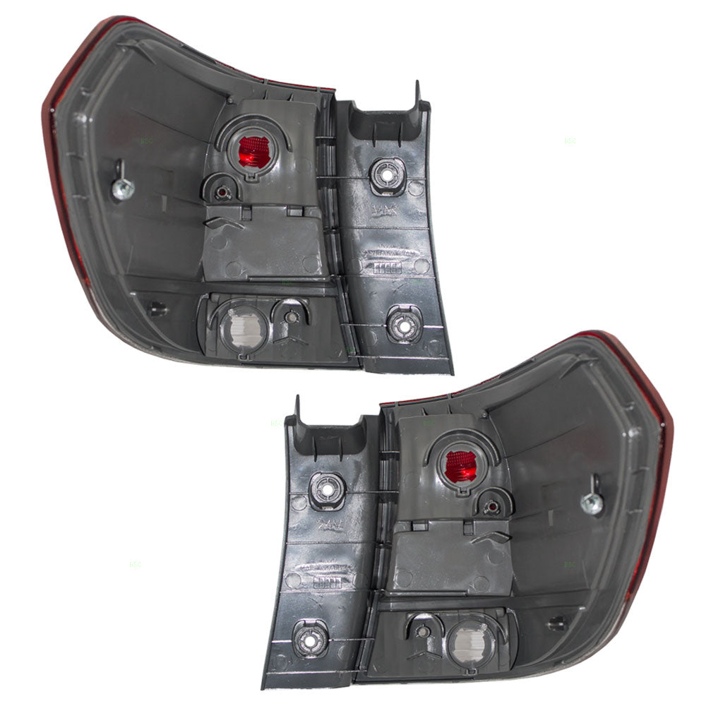 Brock Replacement Driver and Passenger Taillights Tail Lamps Compatible with 08-10 Van 33551SHJA51 33501SHJA51