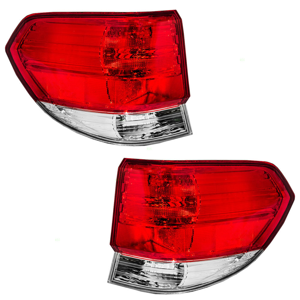 Brock Replacement Driver and Passenger Taillights Tail Lamps Compatible with 08-10 Van 33551SHJA51 33501SHJA51