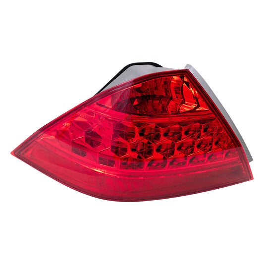 Brock Replacement Drivers Taillight Tail Lamp with Red Quarter Panel Mounted Lens Compatible with 06-07 Accord Sedan 33551SDAA32