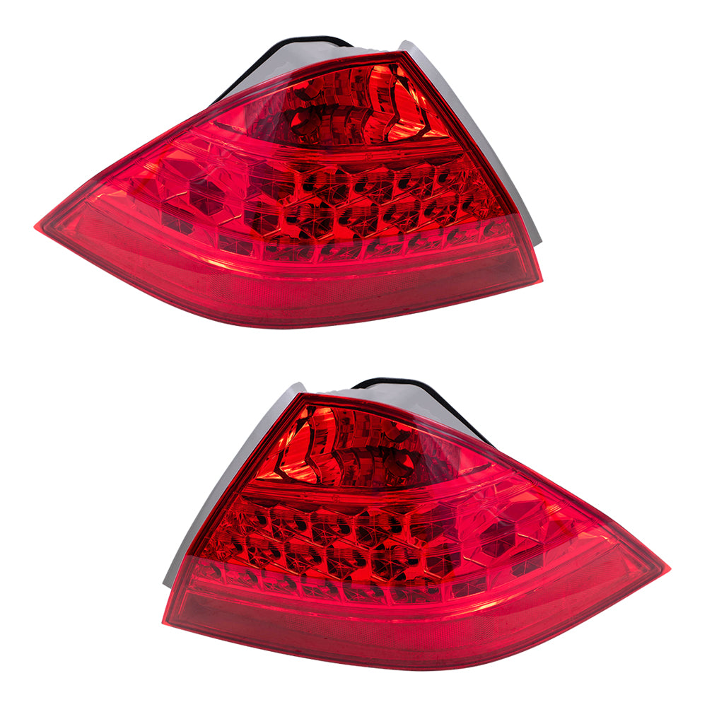 Brock Replacement Driver and Passenger Taillights Tail Lamps with Red Lens Compatible with 06-07 Accord Sedan 33551SDAA32 33501SDAA32