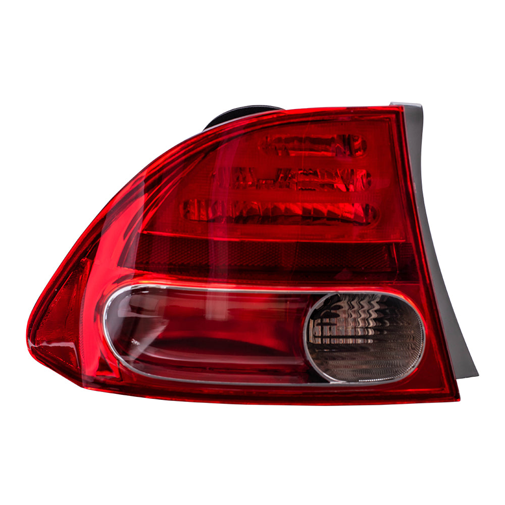 Brock Replacement Drivers Taillight Quarter Panel Mounted Tail Lamp Compatible with 06-08 Civic 33551SNAA02