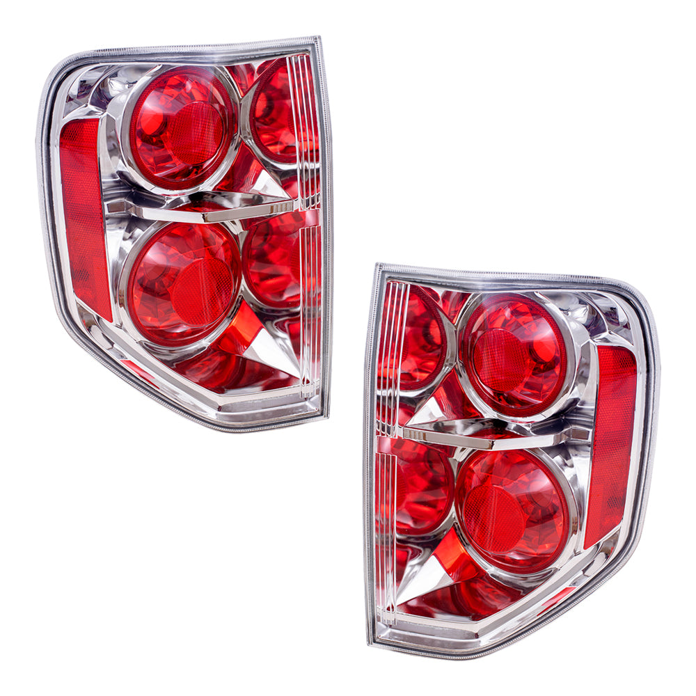 Brock Replacement Taillights Tail Lamps Driver and Passenger Compatible with 06-08 Pilot SUV 33551-S9V-A11 33501-S9V-A11