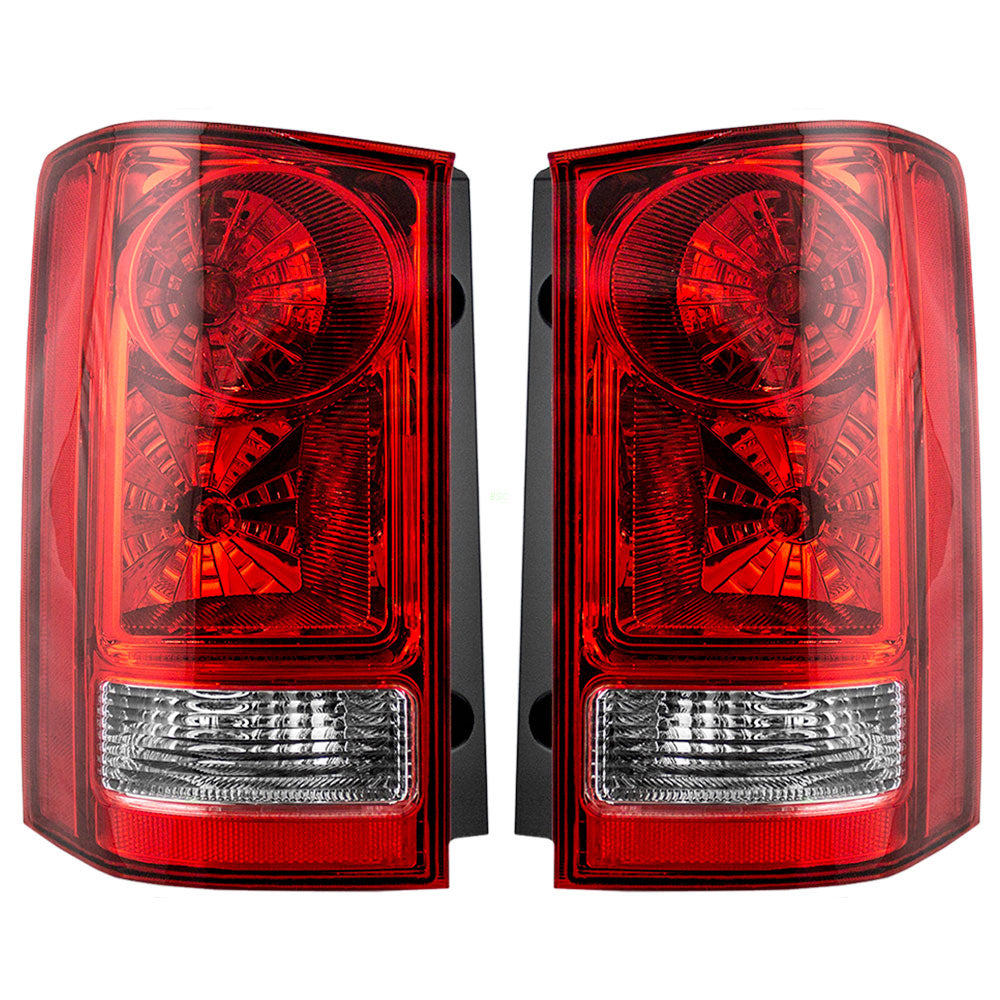 Brock Replacement Driver and Passenger Taillights Tail Lamps Compatible with 09-15 Pilot 33550SZAA02 33500SZAA02