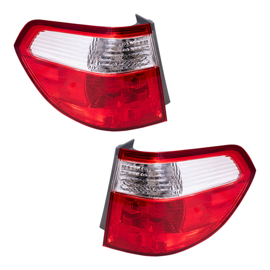 Brock Replacement Driver and Passenger Taillights Quarter Panel Mounted Tail Lamps Compatible with 05-07 Van 33551SHJA11 33501SHJA11