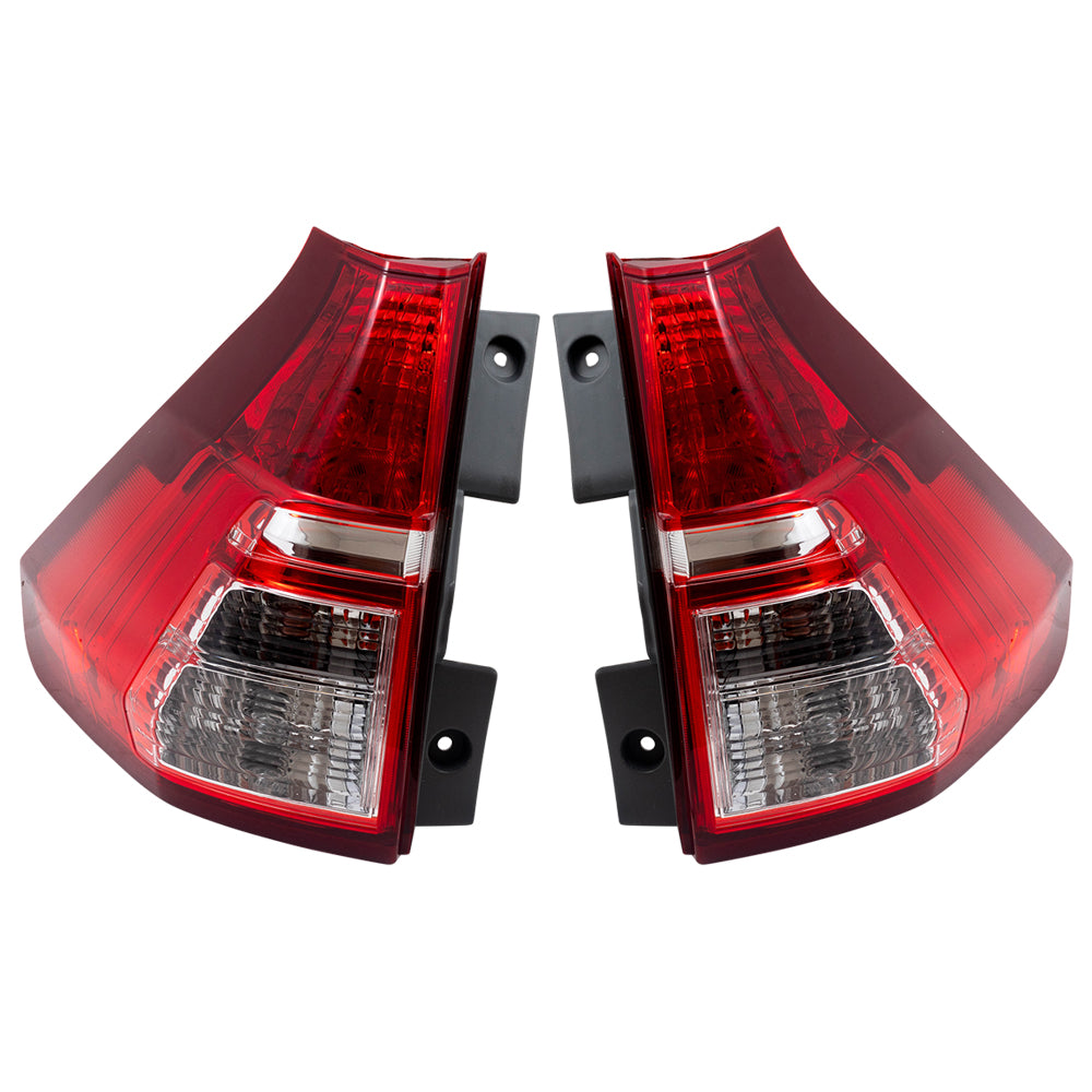 Brock Replacement Pair Set Tail Lights Lower Rear Left and Right Lamps Compatible with 2015-2016 CR-V 33550T1WA01 HO2800186 33500T1WA01 HO2801186