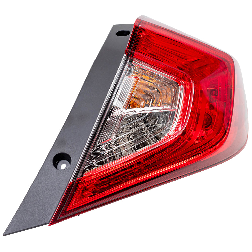 Brock Replacement Passengers Tail Light Quarter Panel Mounted Tail Lamp Compatible with 16-21 Civic Sedan 33500TBAA01