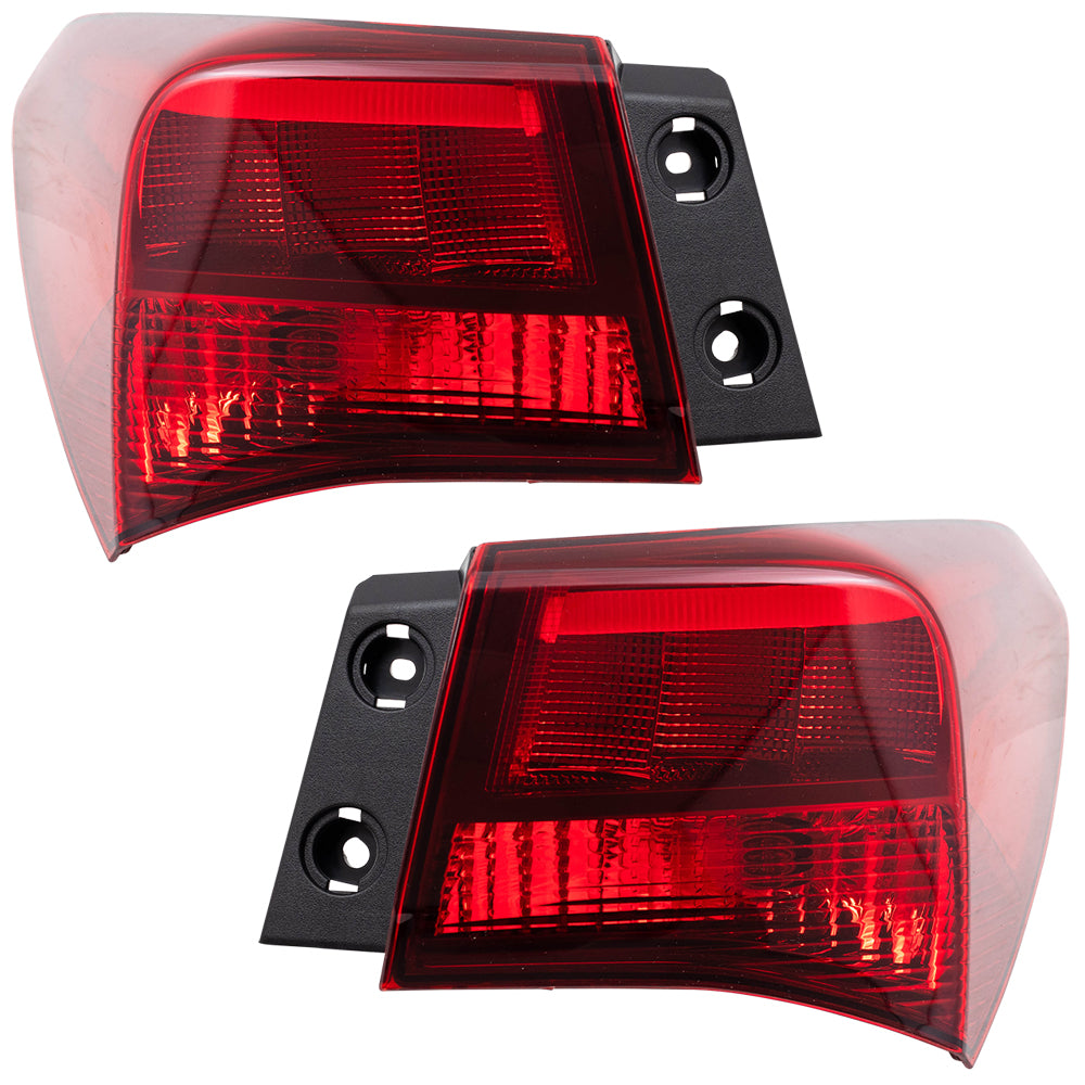 Brock Replacement Pair Set Tail Lights Quarter Panel Mounted Tail Lamp Compatible with 15-17 TLX 33550TZ3A01 33500TZ3A01 AC2804106 AC2805106