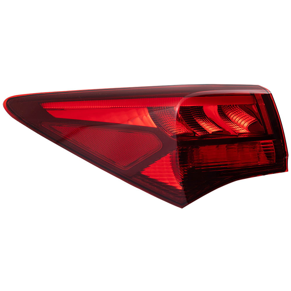 Brock Replacement Drivers Tail Light Quarter Panel Mounted Tail Lamp Compatible with 15-17 TLX 33550TZ3A01 AC2804106