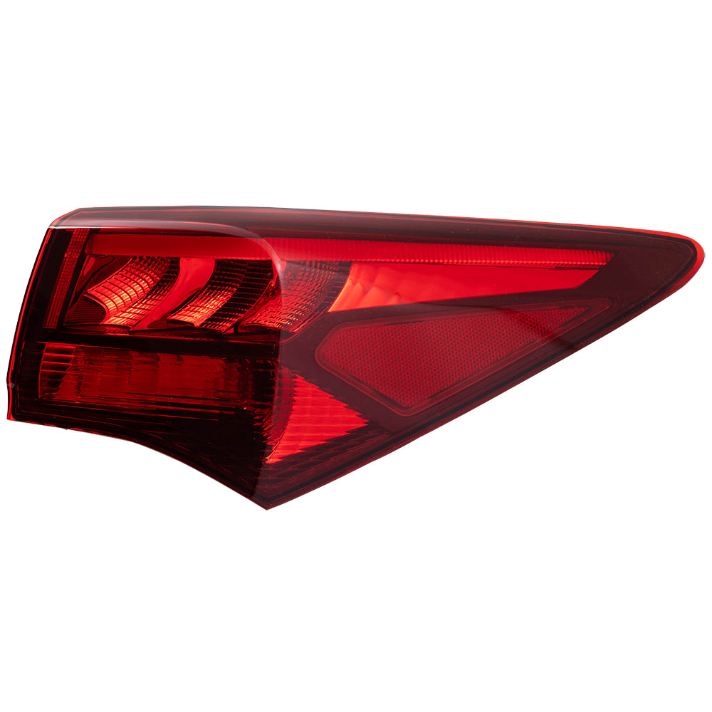 Brock Replacement Passengers Tail Light Quarter Panel Mounted Tail Lamp Compatible with 15-17 TLX 33500TZ3A01 AC2805106