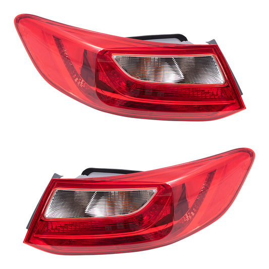 Brock Replacement Driver and Passenger Side Tail Light Assembly Set Compatible with 2013-2015 Accord Coupe