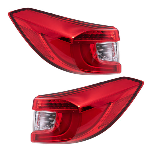 Brock Replacement Driver and Passenger Side Tail Light Assembly Quarter Mounted Set Compatible with 2018-2020 Accord Sedan