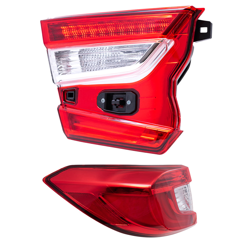 Brock Aftermarket Replacement Driver Left Tail Light Assembly Set Compatible With 2018-2022 Honda Accord Sedan Touring