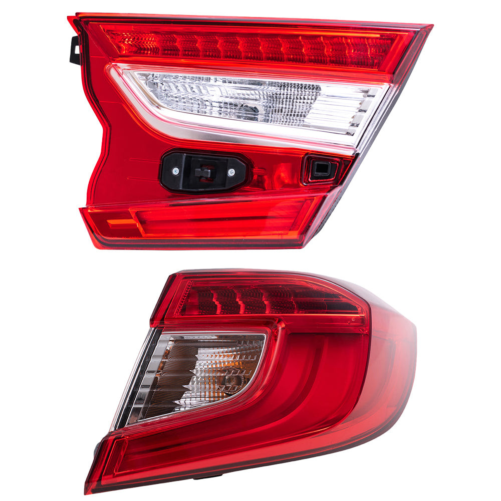 Brock Aftermarket Replacement Passenger Right Tail Light Assembly Set Compatible With 2018-2022 Honda Accord Sedan Touring