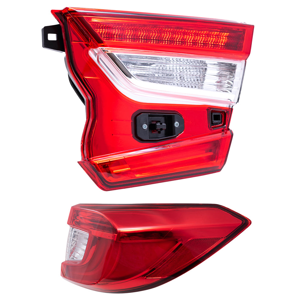 Brock Aftermarket Replacement Passenger Right Tail Light Assembly Set Compatible With 2018-2022 Honda Accord Sedan Touring