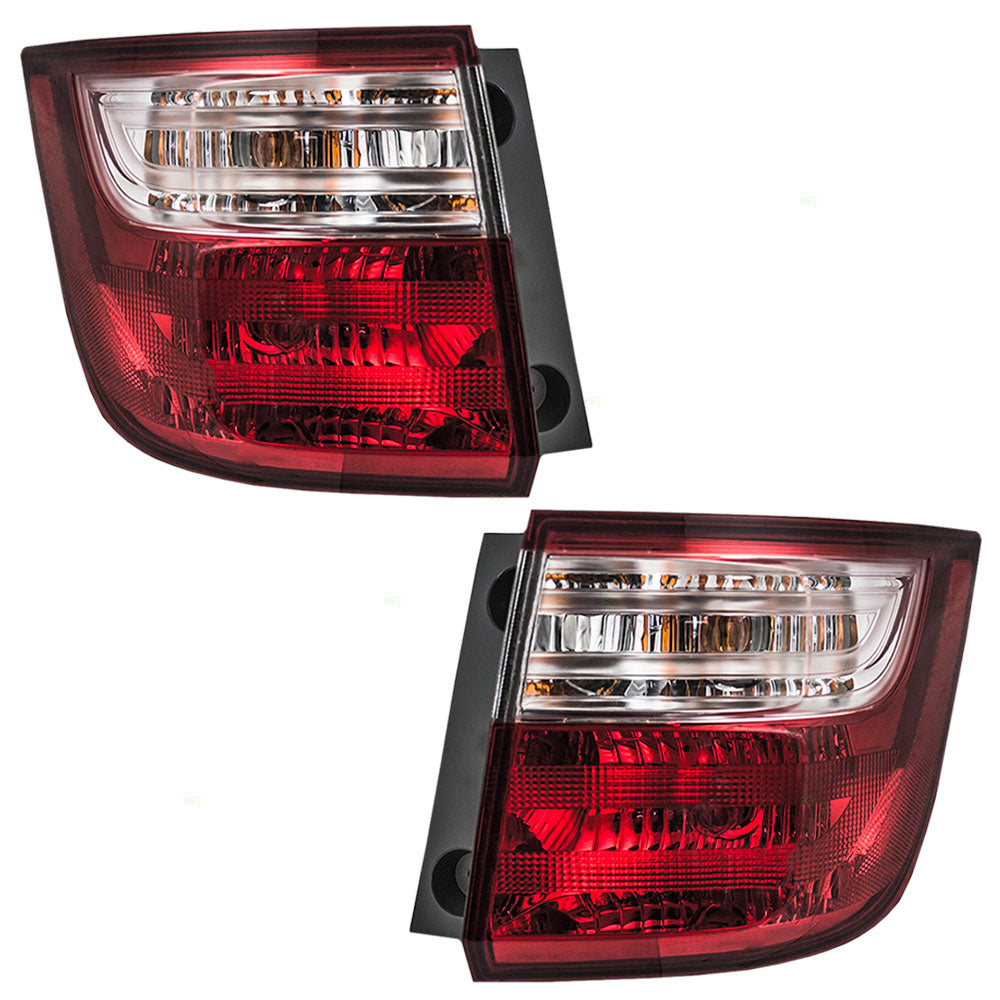 Brock Replacement Driver and Passenger Taillights Quarter Panel Mounted Tail Lamps Compatible with 11-13 Van 33550TK8A01 33500TK8A01