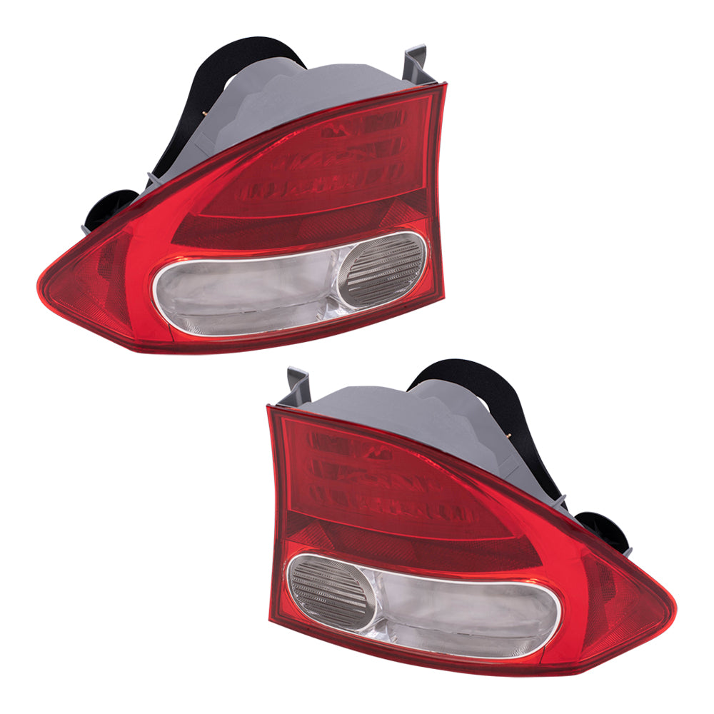 Brock Replacement Driver and Passenger Taillights Tail Lamps Quarter Panel Mounted Lenses Compatible with 09-11 Civic 33551SNAA51 33501SNAA51