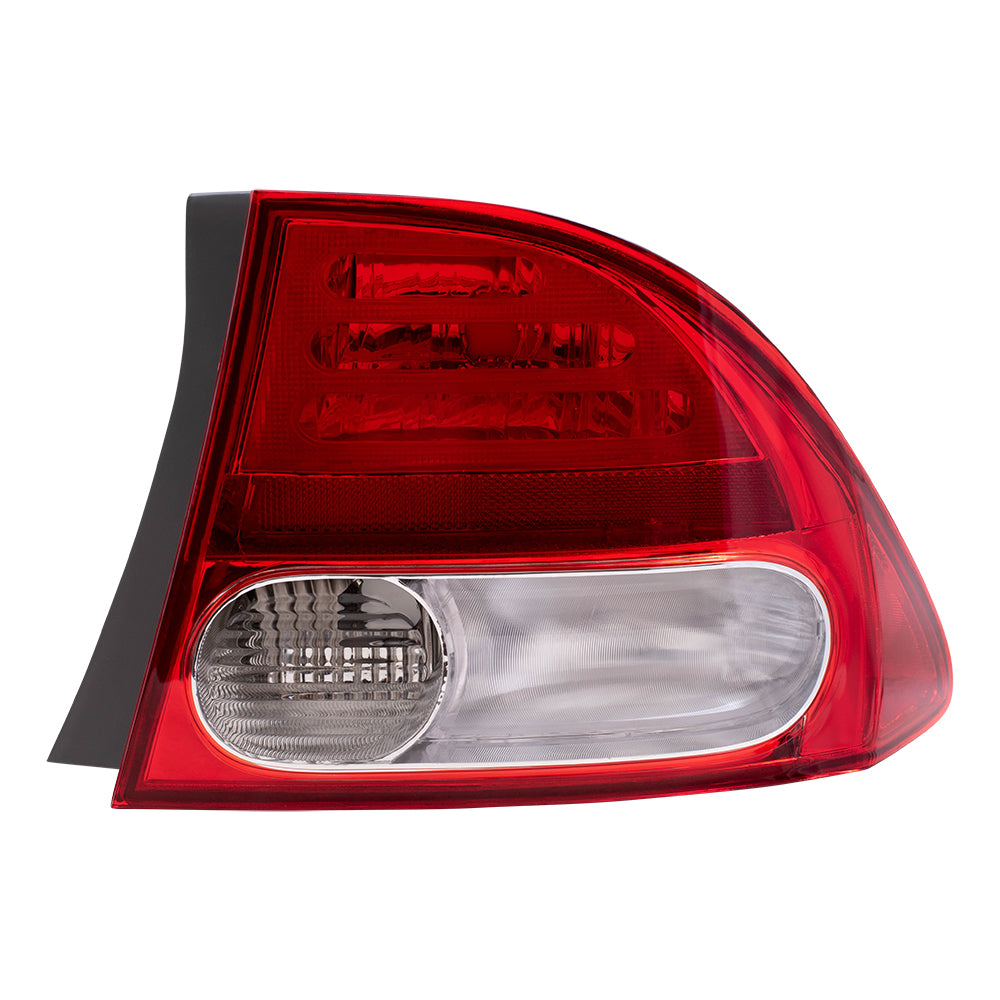 Brock Replacement Driver and Passenger Taillights Tail Lamps Quarter Panel Mounted Lenses Compatible with 09-11 Civic 33551SNAA51 33501SNAA51