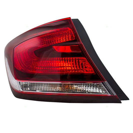 Brock Replacement Drivers Taillight Quarter Panel Mounted Tail Lamp Compatible with 13-15 Civic 33550-TR0-A51