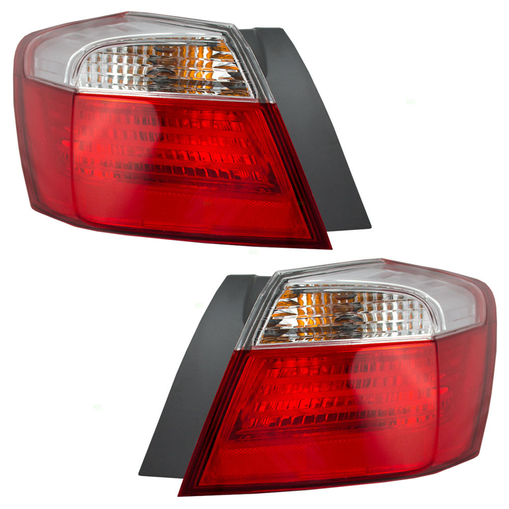 Brock Replacement Driver and Passenger Taillights Tail Lamps Compatible with 13-15 Accord Sedan 33550-T2A-A01 33500-T2A-A01