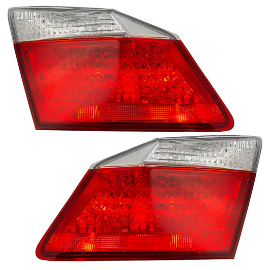 Brock Replacement Driver and Passenger Taillights Lid Mounted Tail Lamps Compatible with 13-14 Accord 34155-T2A-A01 34150-T2A-A01