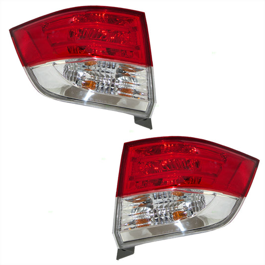 Brock Replacement Driver and Passenger Taillights Taillamps Quarter Panel Mounted Lenses Compatible with 14-16 Van 33550-TK8-A11 33500-TK8-A11