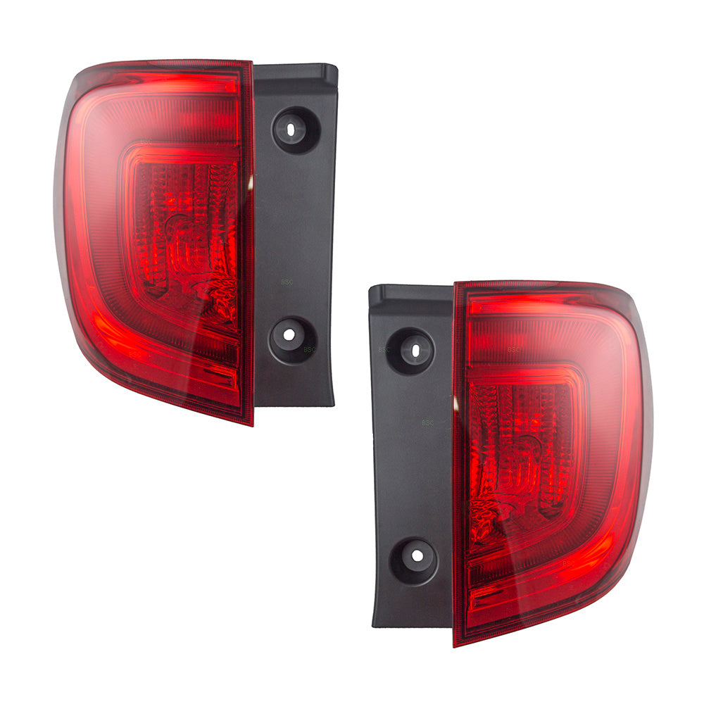 Brock Replacement Pair Set Taillights Tail Lamps Quarter Panel Mounted Compatible with 16-17 Pilot 33550-TG7-A01 33500-TG7-A01