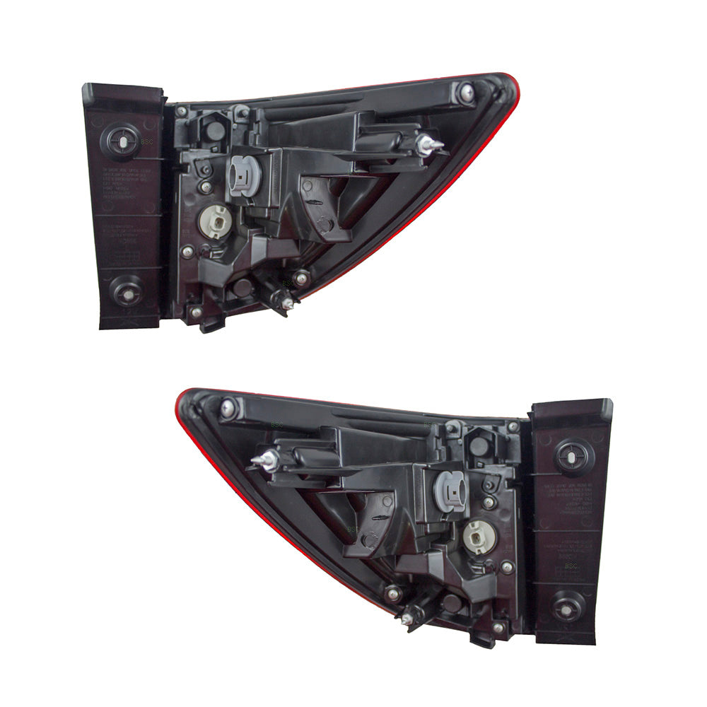 Brock Replacement Pair Set Taillights Tail Lamps Quarter Panel Mounted Compatible with 16-17 Pilot 33550-TG7-A01 33500-TG7-A01