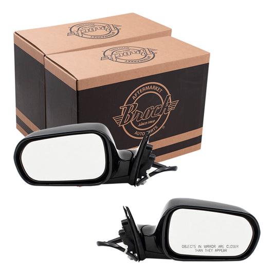 Brock Replacement Pair Set Power Side View Mirrors Compatible with 98-02 Accord Sedan 76250-S84-A31ZF 76200-S84-A31ZF