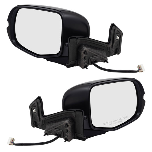 Brock Aftermarket Replacement Driver Left Passenger Right Power Door Mirror Assembly Paint To Match Black Manual Folding With Heat-Signal-Memory Without Auto Dimming-RH Side View Camera Set