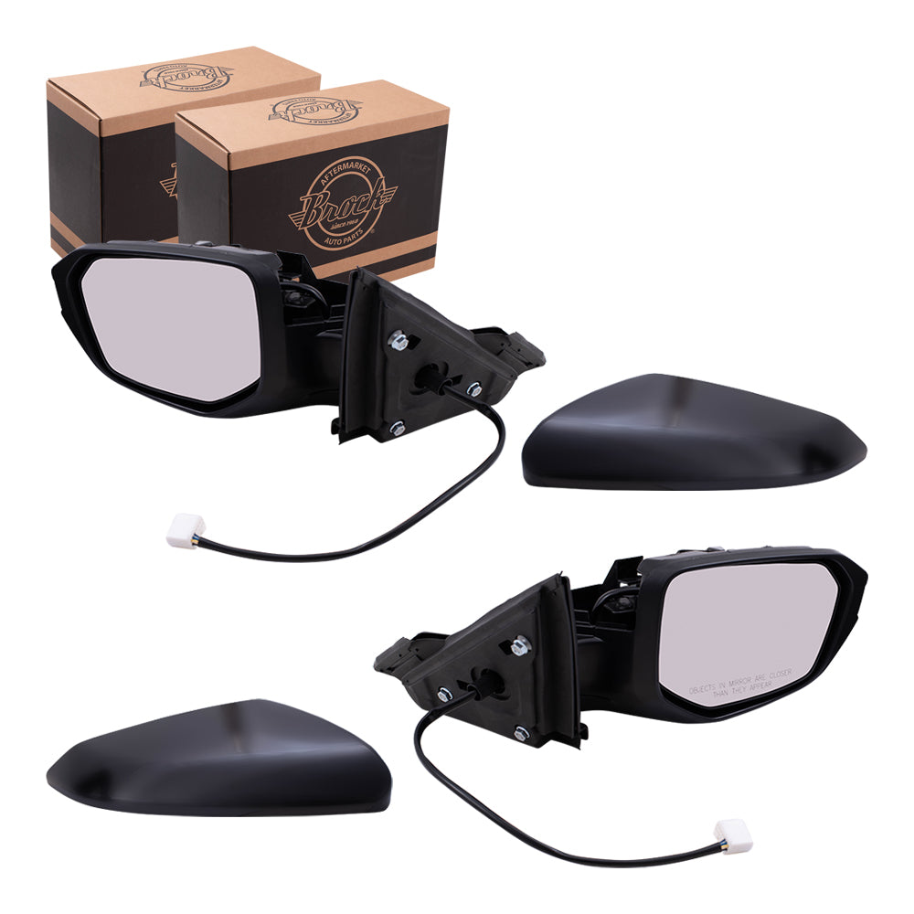 Brock Replacement Set Driver and Passenger Power Side View Mirrors Heated Compatible with 2019-2020 Insight