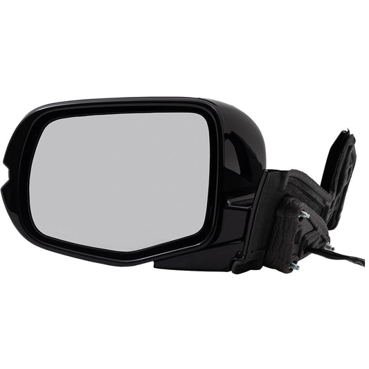 Brock Aftermarket Replacement Driver Left Power Door Mirror Assembly Paint To Match Black Manual Folding With Heat-Memory Without Signal-Auto Dimming