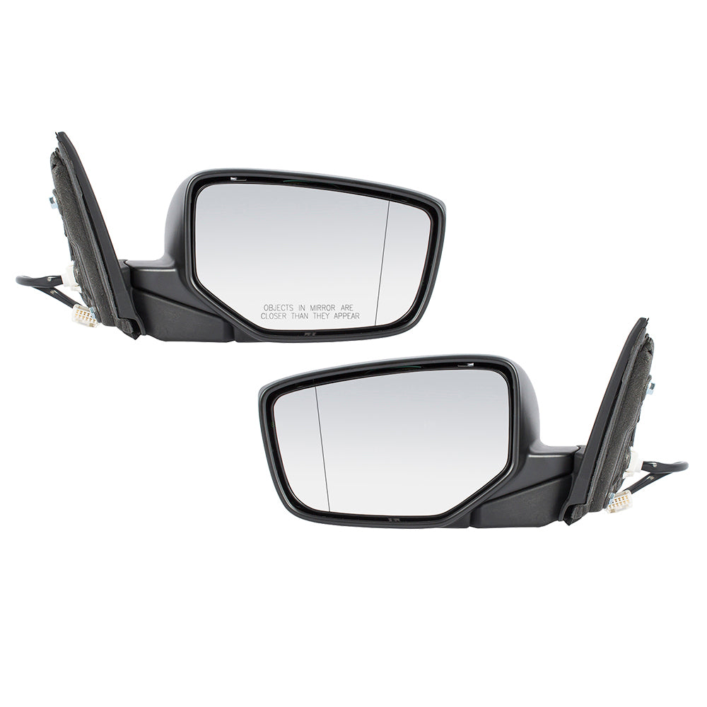 Brock Replacement Pair Set Power Side View Mirrors WITHOUT Lane Departure Warning Compatible with Accord Coupe 76258T3LA21 76205T2FA01