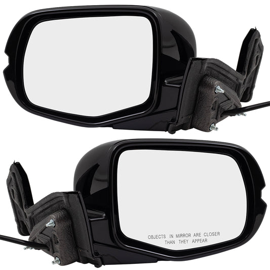 Brock Aftermarket Replacement Driver Left Passenger Right Power Door Mirror Assembly Paint To Match Black Manual Folding Without Heat-Signal-Memory-Auto Dimming-Side View Camera Set