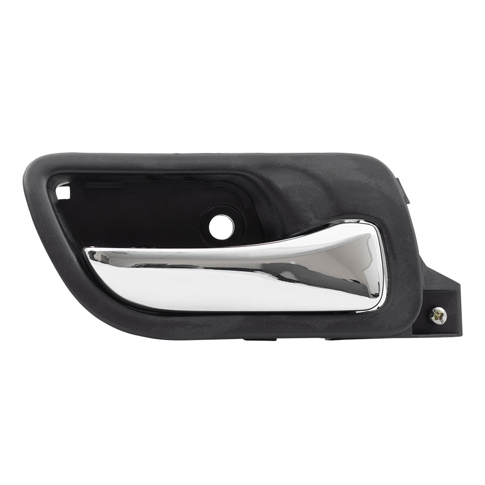 Brock Replacement Pair Set Front Inside Interior Door Handles Chrome Lever w/ Black Housing Compatible with Accord 72160-SDA-A02ZC 72120SDAA02ZC