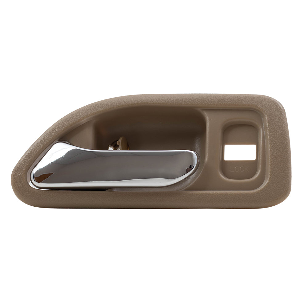 Brock Replacement Drivers Front Inside Interior Door Handle Beige & Chrome Compatible with Accord Sedan Wagon 72165-SV4-003ZE