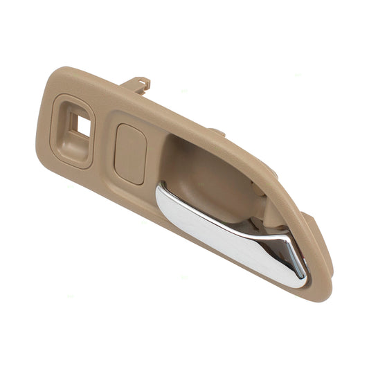 Brock Replacement Passengers Front Inside Interior Door Handle Beige & Chrome Compatible with Accord Sedan Wagon 72125-SV4-003ZE