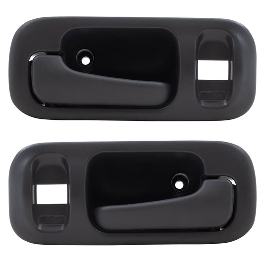 Brock Replacement Pair Set Front Inside Interior Gray Door Handles w/ Bezels Compatible with 1997-2001 CR-V 72164S10A01ZA 72124S10000ZA