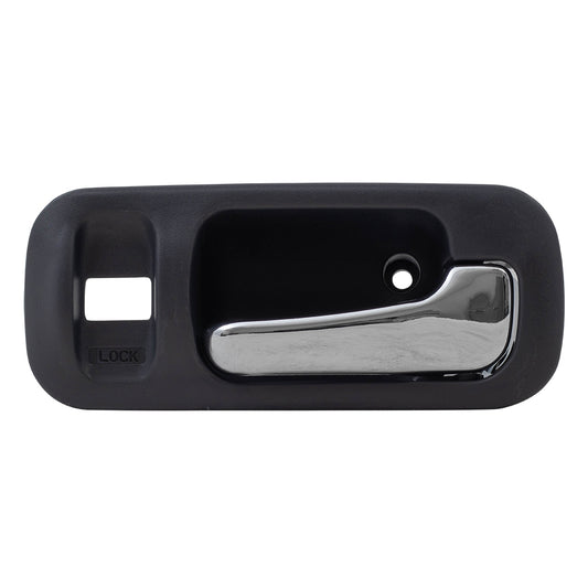 Brock Replacement Passengers Front Inside Interior Door Handle Gray Bezel w/ Chrome Handle Compatible with 1997-2001 CR-V 72124-S10-A11ZA HO1353139