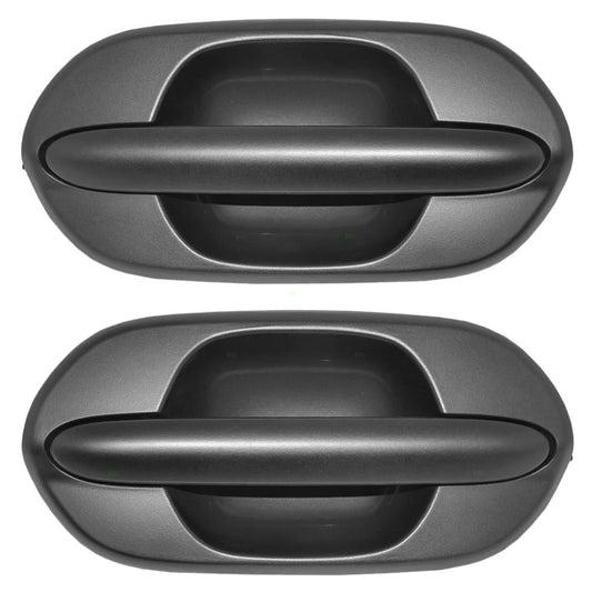 Brock Replacement Driver and Passenger Rear Outside Outer Textured Door Handles compatible with Van 72680-S0X-A01 72640-S0X-A01